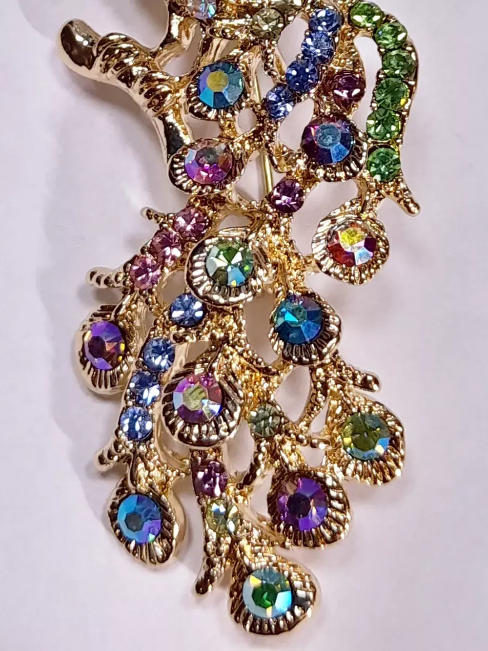 Брошь-кулон Жар-птица на ветке золото