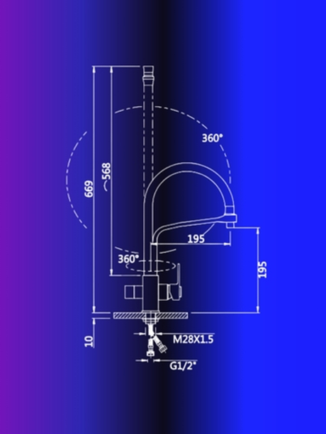 Смесителя для кухни с гибким изливом Hansen 15075-С под фильтр