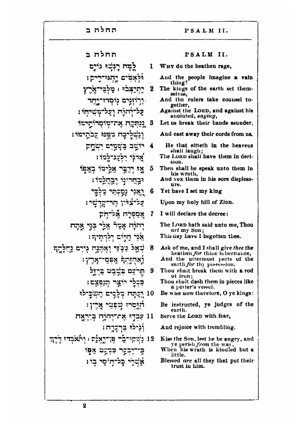 The Book of Psalms, in Hebrew and English | M. l'abbé Trochon