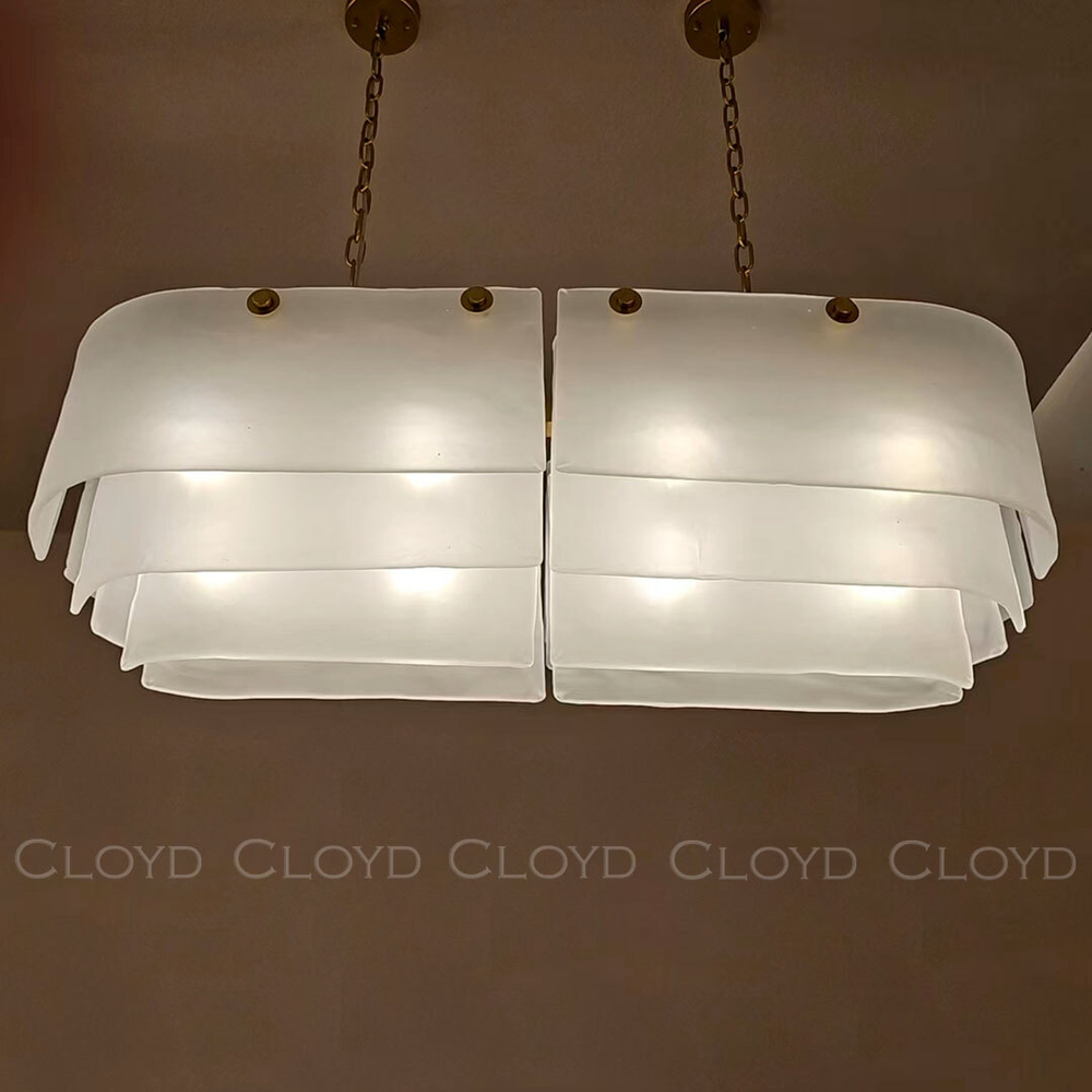 Люстра Cloyd PAMIR C12 / шир. 100 см - золото - белое матовое стекло (арт.11657)