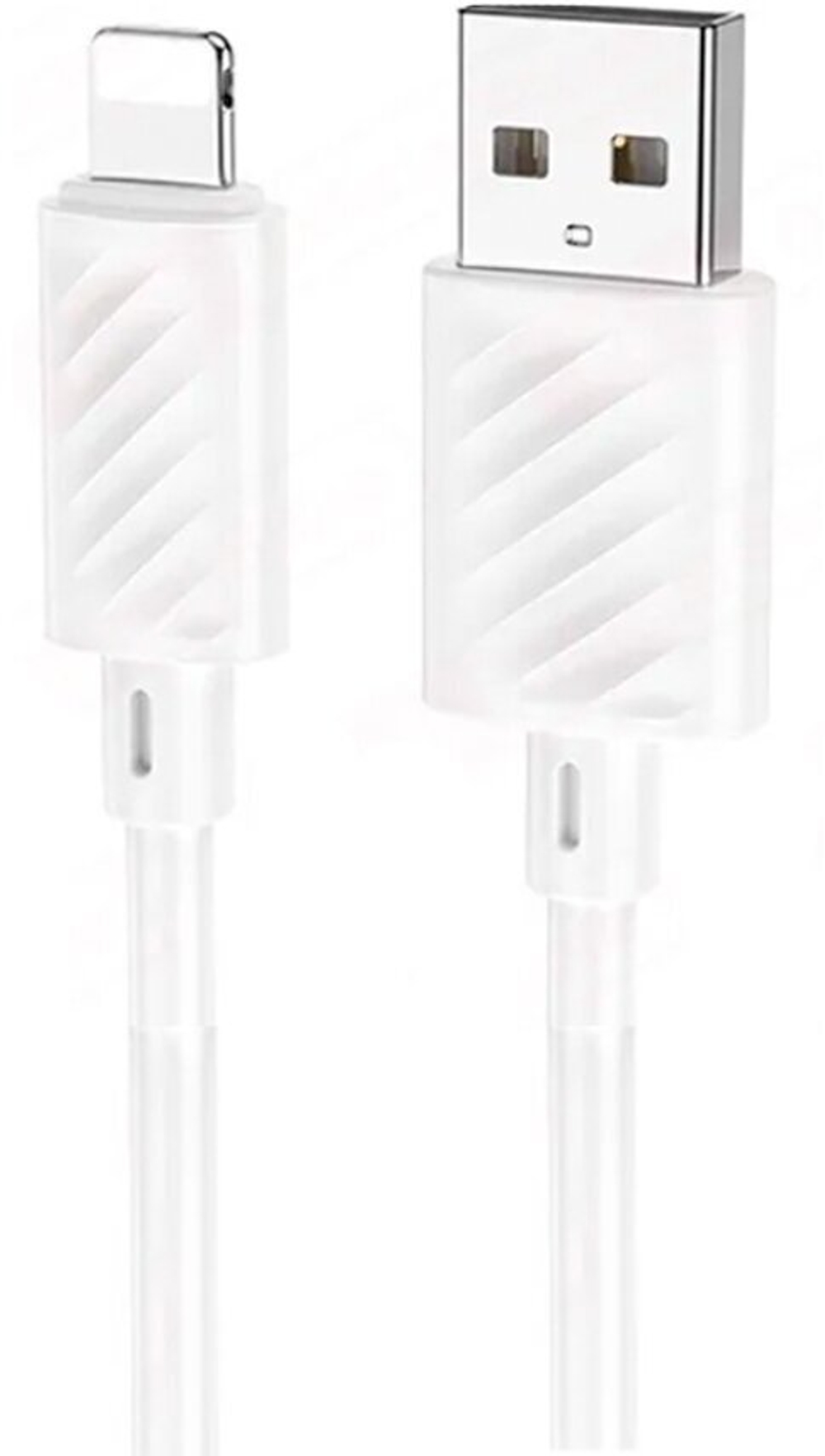 Кабель iPhone Lightning  HOCO X88 Gratified, 1м, круглый, 2.4A белый