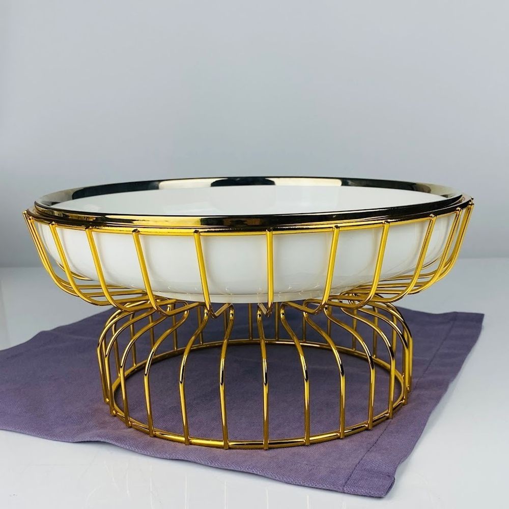 Lenardi 164-010 Блюдо 27см на подставке MULTICOLOR в под.уп.(х8)Фарфор