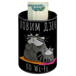 Копилка-подставка для канцелярских принадлежностей, арт.69373/ 30 СЕРЫЙ КОТ 10,4х7,5х7,5 см,