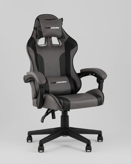 Кресло спортивное TopChairs Commander серо-черный