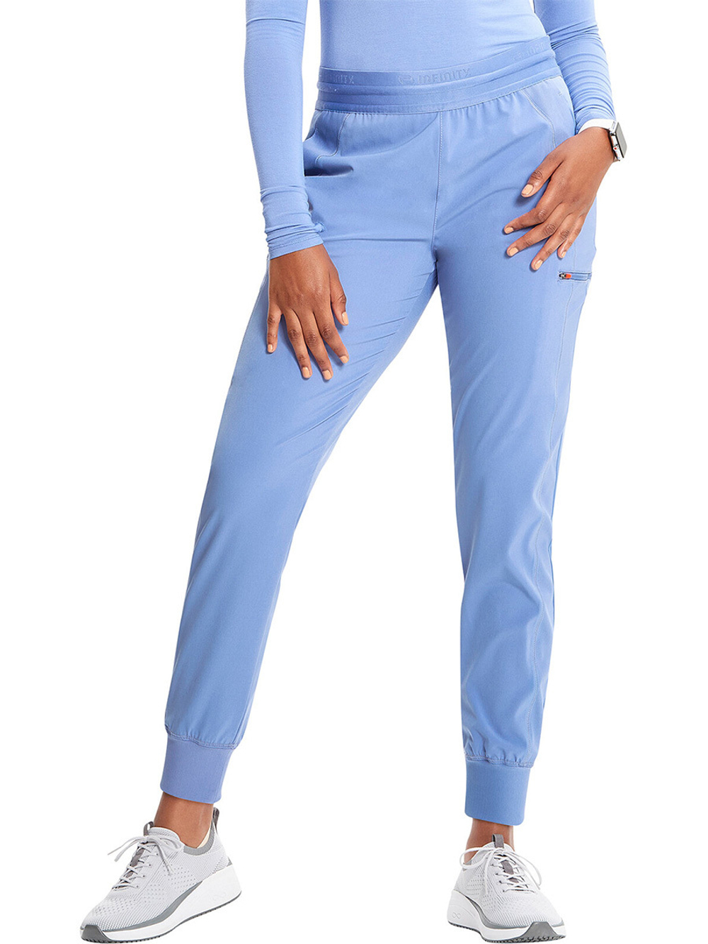 Брюки медицинские женские Cherokee IN122A на резинке, голубой, 44