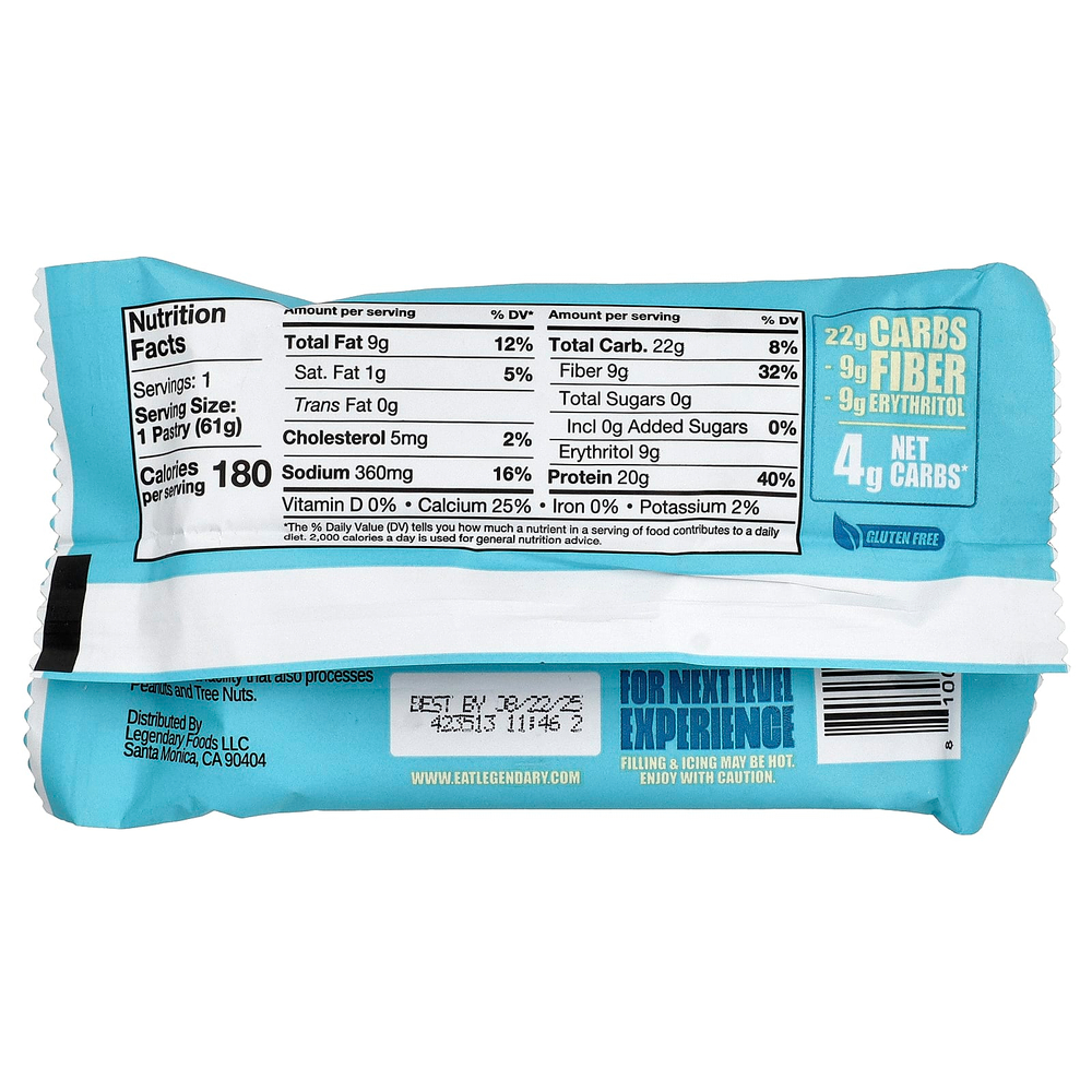 Legendary Foods, Protein Pastry, коричневый сахар и корица, 2,2 унции