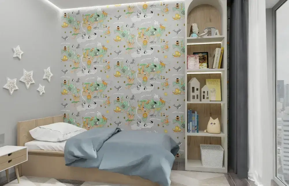 Обои винил на флизелине Белвинил Континенты фон 0429-21 1.06*10м