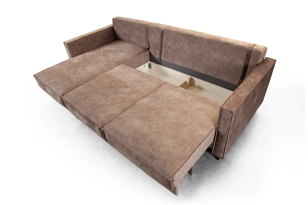 Keln диван-кровать с шезлонгом, велюр бежевый