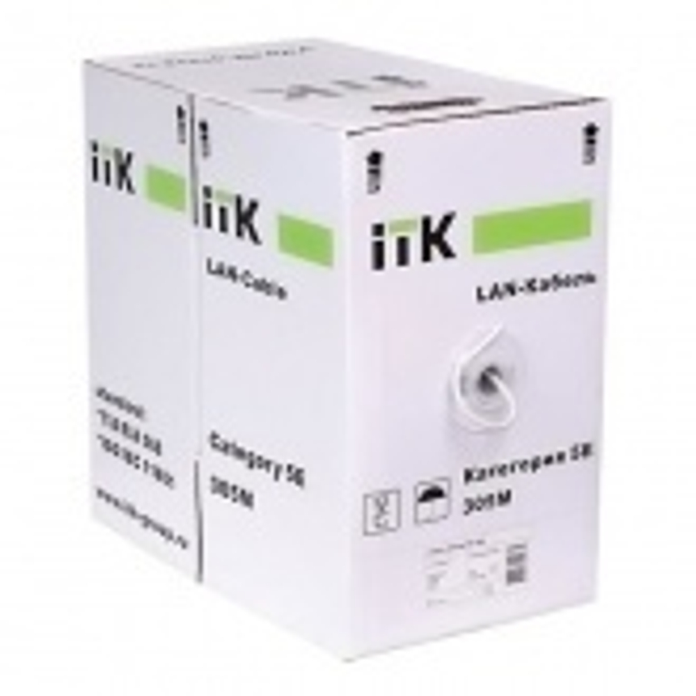Кабель витая пара неэкранированный U/UTP 4х2х24AWG cat 5e LSZH solid серый [305м] ITK (провод для интернета) LC1-C5E04-121