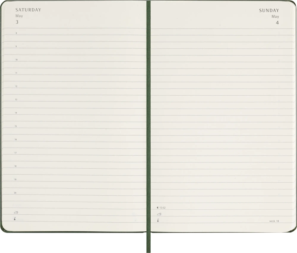 Ежедневник на 2025 год Moleskine Classic (DHK1512DC3) 13х21см твердая обложка зеленый