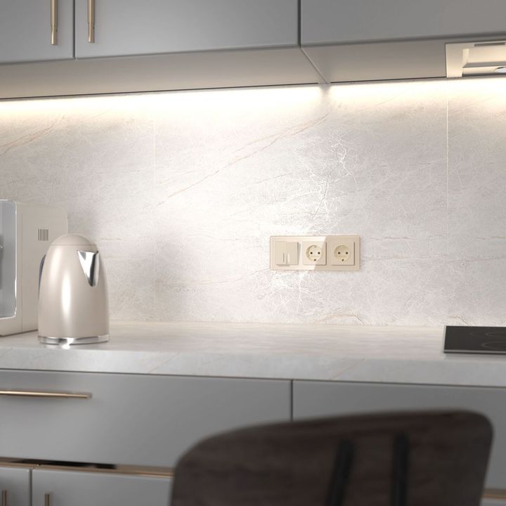 Выключатель двухклавишный проходной с подсветкой Werkel айвори акрил W1122143 4690389197055