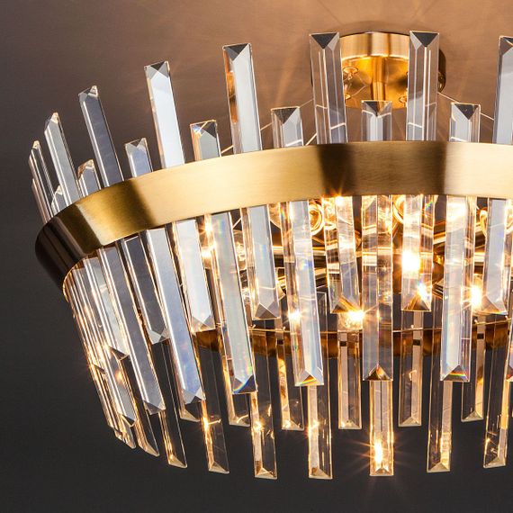 Потолочная люстра Eurosvet Steccato 10111/8 золотая бронза/прозрачный хрусталь Strotskis Smart