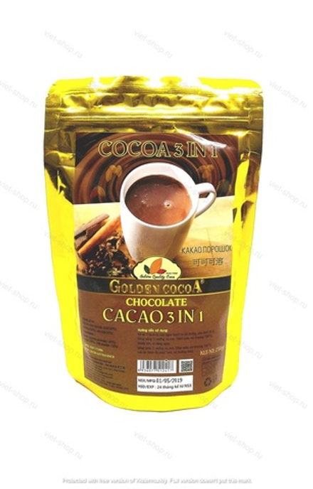Какао-порошок Hucafood зип-пакет, 3 в 1, 250 гр.