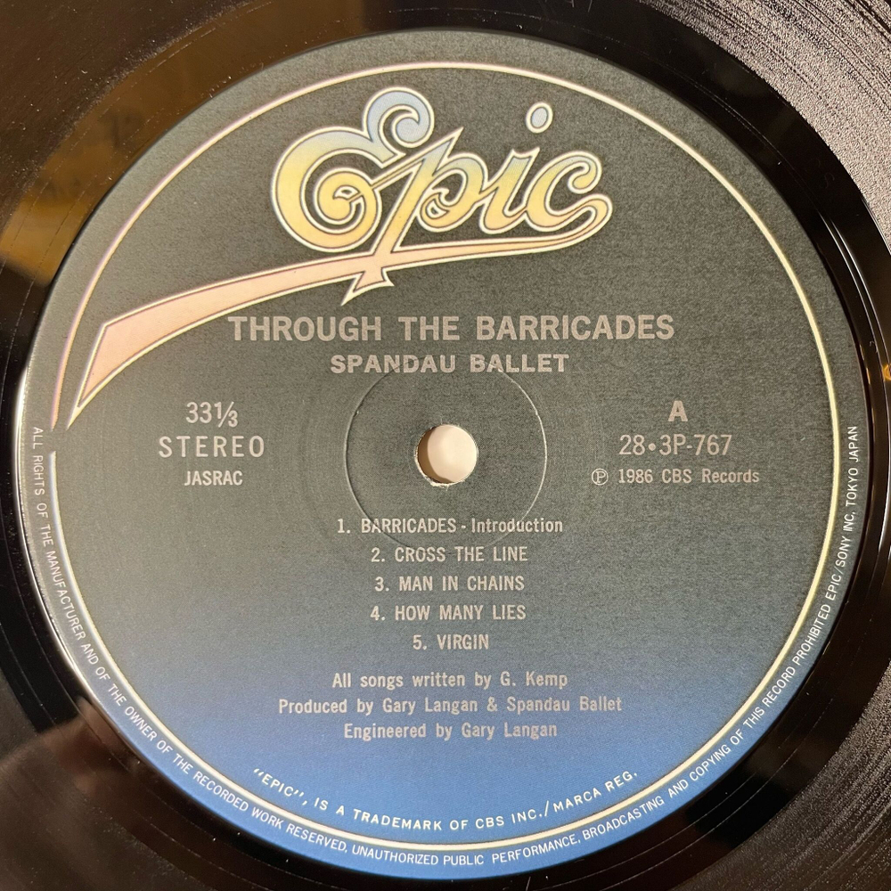 Винтажная виниловая пластинка LP Spandau Ballet Through The Barricades (Japan 1986) (No Obi)