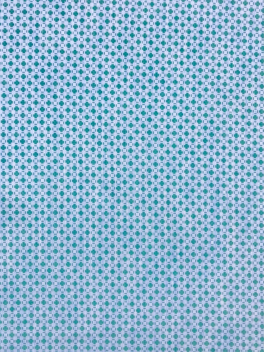 Коттон сорочка, принт зеленый на белом, хлопок