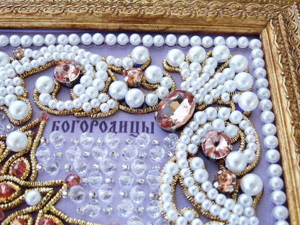 ЖС-10-ЗР Набор для вышивания хрустальными камнями Покров Прсв Богородицы (розовый)