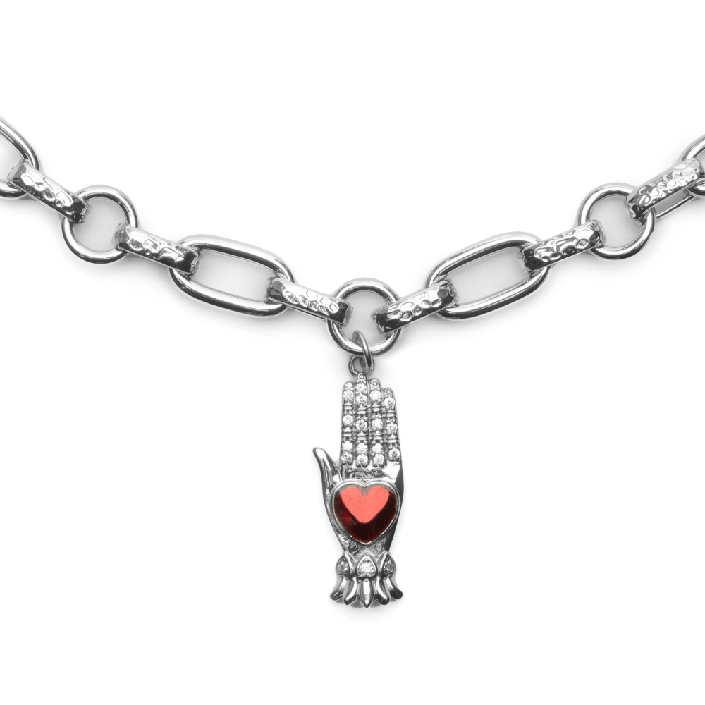 Латунная цепочка с Ладошкой, silver