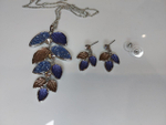 Набор бижутерии "Голубая гроза", колье и серьги, регулируемая длина, синие
