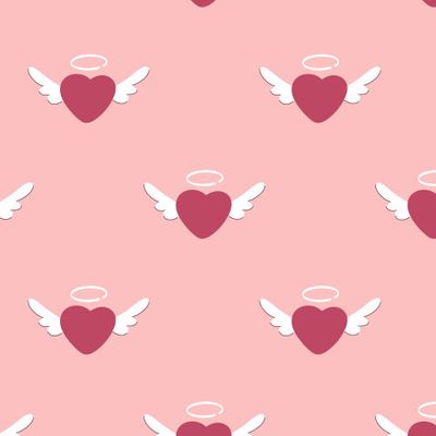 Красные сердца с крыльями