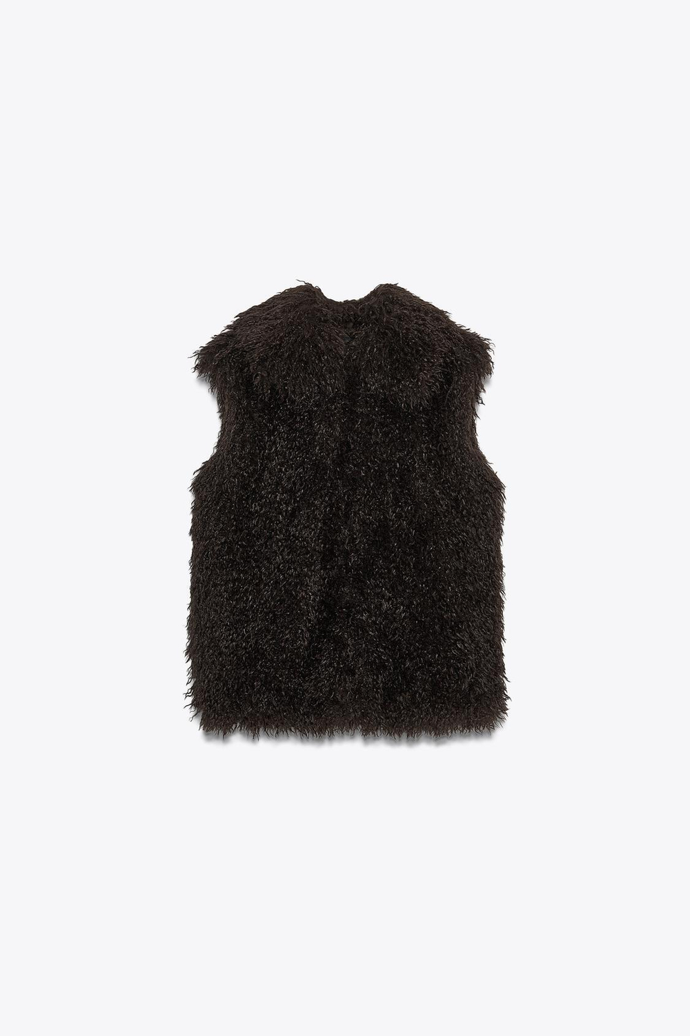 ZARA ЖИЛЕТ ИЗ ИСКУССТВЕННОГО МЕХА, КОРИЧНЕВЫЙ