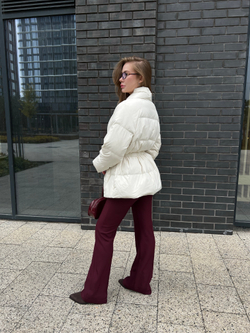 Пуховик Жасмин молочный