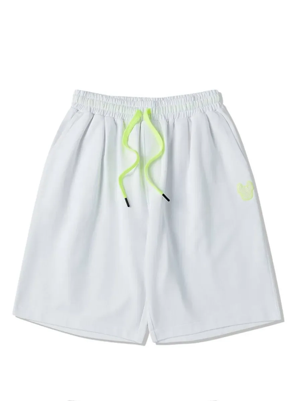 Шорты с высокий посадкой и неоновыми шнурками