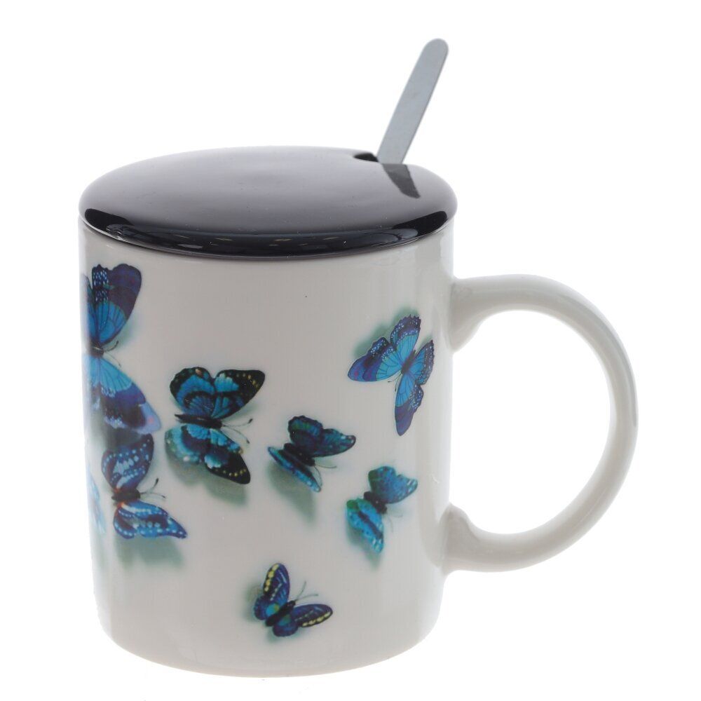 GAEM Кружка с крышкой и ложкой, 350 мл, L12 W8 H10 см, 4в.