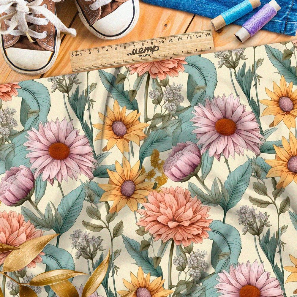 Ткань премиум мембрана осенний сад