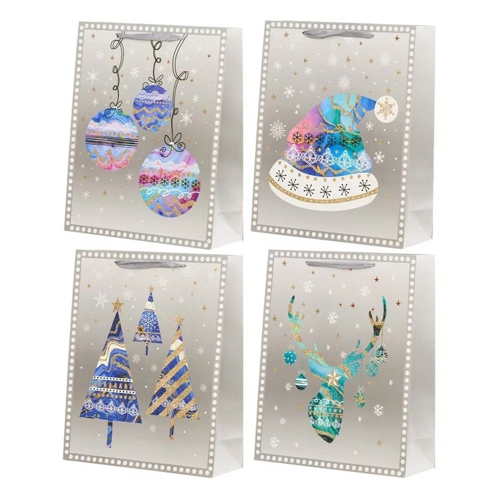 Подарочный пакет Basir, серия "Зима", бумажный, цветной с рисунком ассорти, размер 30*12*40 см Подарочный пакет Basir, серия "Зима", бумажный, цветной с рисунком ассорти, размер 30*12*40 см