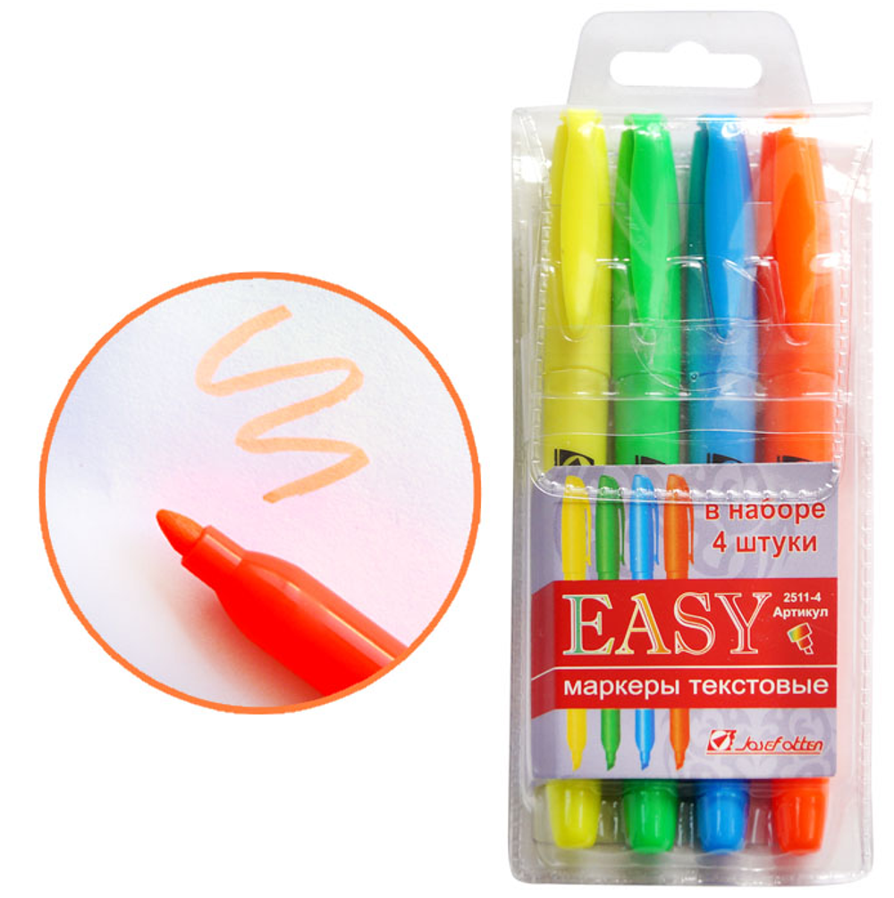 Набор текстовыделителей 4 цв. "Neo" водная основа 1110-2511-4 (J.Otten)