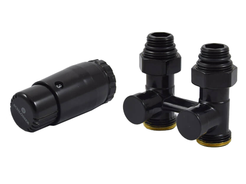 Комплект узла нижнего подкл прямой STANDARD 3/4&amp;quot; (Ral 9005) с термогол. М30х1,5, ниппеля 1/2&amp;quot;Х3/4&amp;quot;