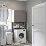 Комбинация для ванной - IKEA ENHET, 80х32х204 см, серый/антрацит, ЭНХЕТ ИКЕА
