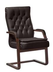 Кресло для посетителей Darwin C коричневая кожа