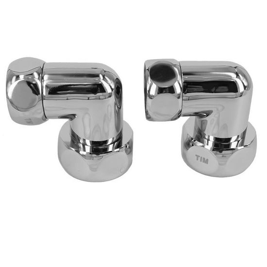 Американки для полотенцесушителя угловые 1/2"х1/2" ВР-ВР хромированные