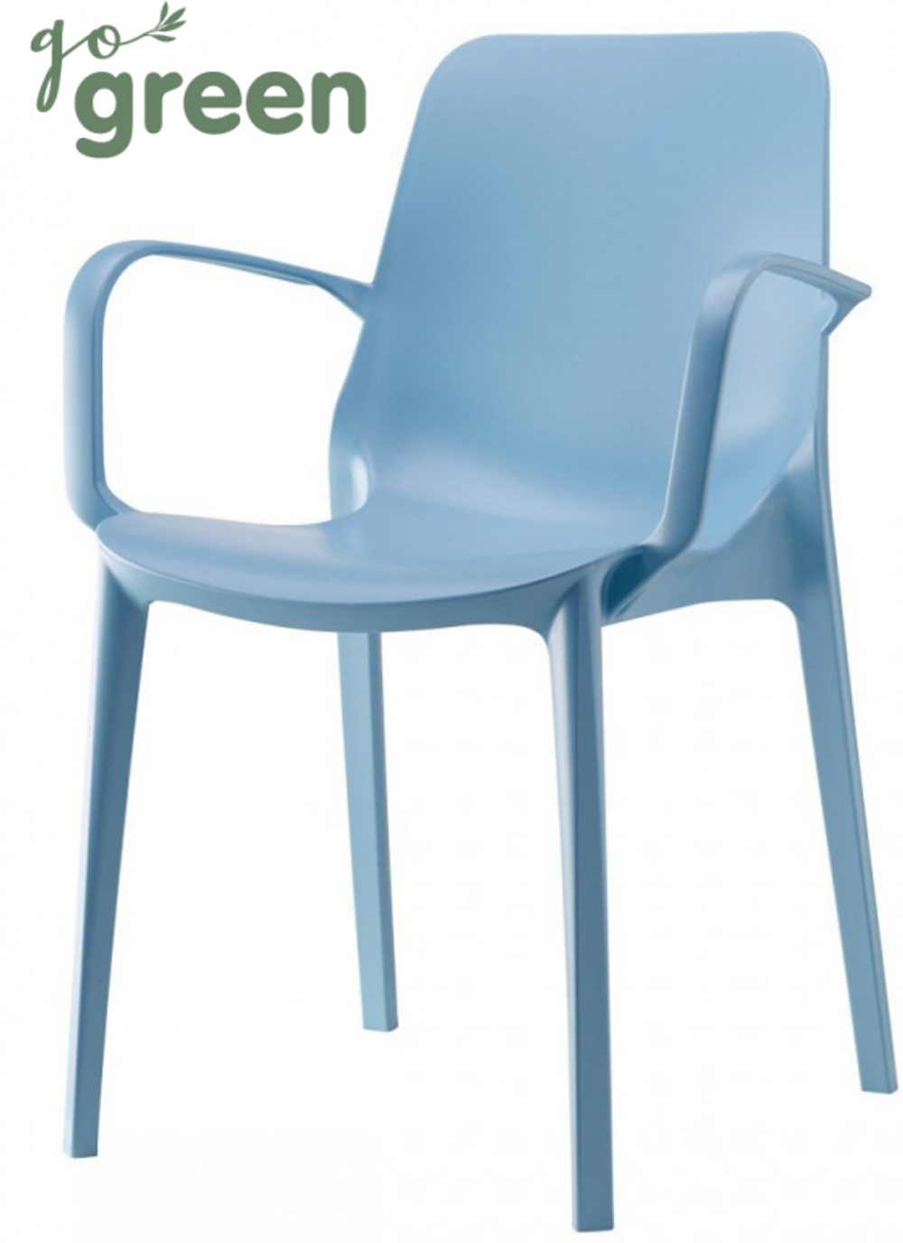 Кресло пластиковое Scab Design Ginevra Go Green, голубой