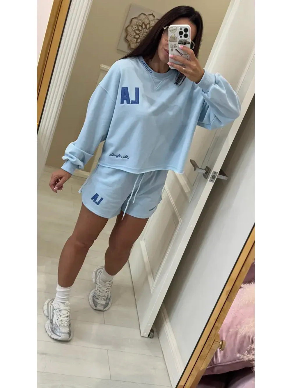 Спортивный костюм женский двойка свитшот с шортами LA