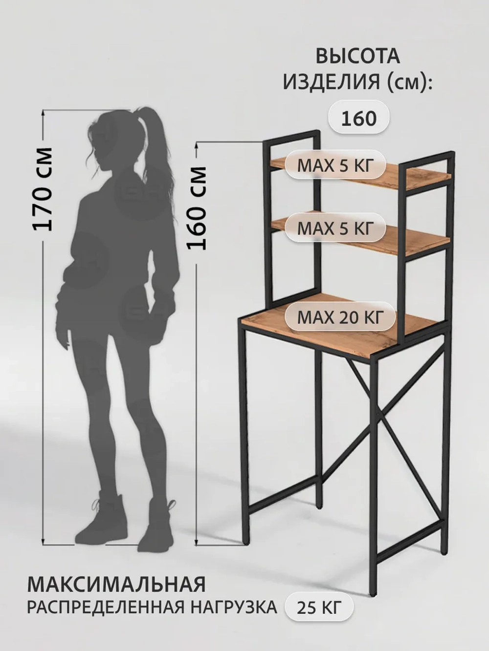 Стеллаж в ванную OVER loft