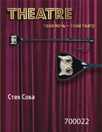 Чёрный стек с совой на кожаном наконечнике - 24 см.