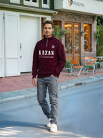 Толстовка мужская с зип-воротником "Kazan" бордо