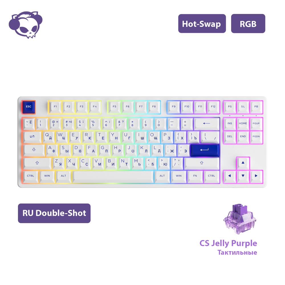 AKKO 5087S /Black&Gold/USB Cable/RGB/Hot Swap/V3 Cream Yellow Switch