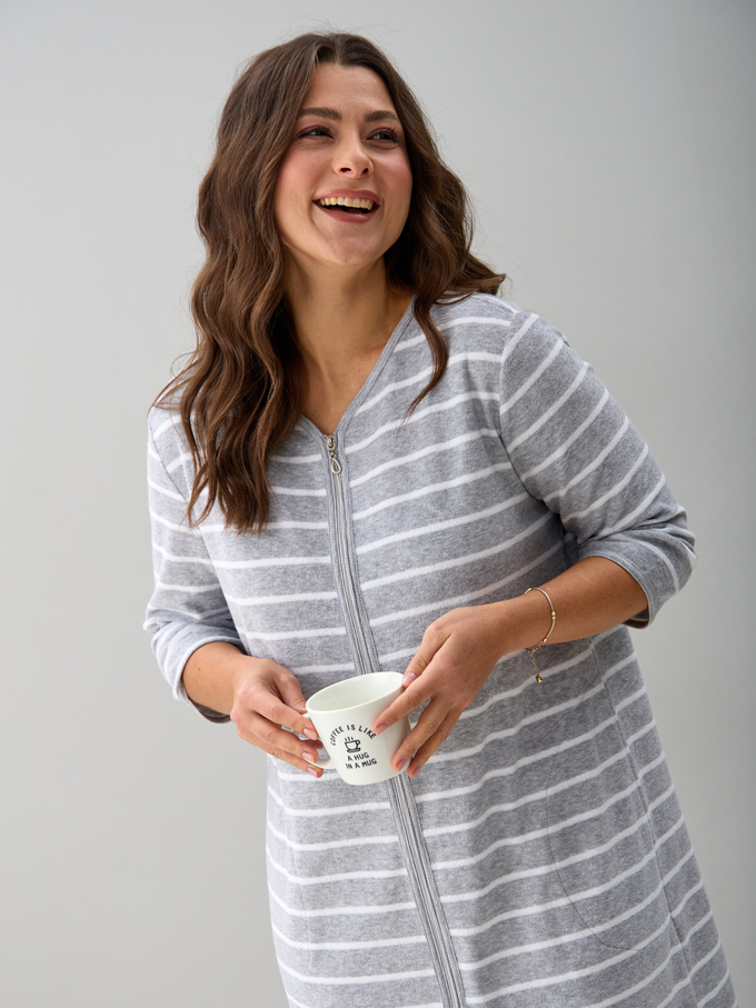 Халат Хм-562/серый-полоса-и