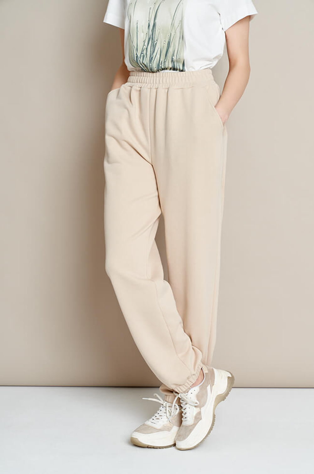 3881 Брюки женские (светло бежевый)