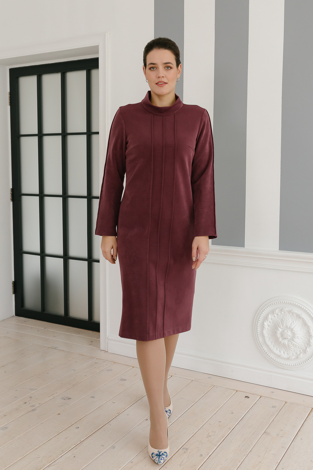 Трикотажное платье 3049АЕ, коричневый #76К053049АЕ