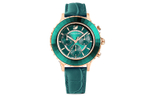 Swarovski SwarovskiOctea Lux Chrono Wrist Watch Quartz Movement Leather Strap Green Dial Women"s Watch