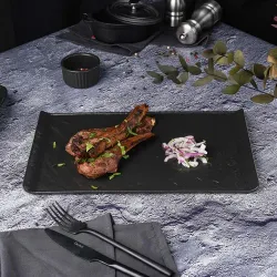 Блюдо прямоугольное 33,5*20,5 см h1,5 см с бортами Side Up2 Black Raw Stellar P.L. Proff Cuisine [1]