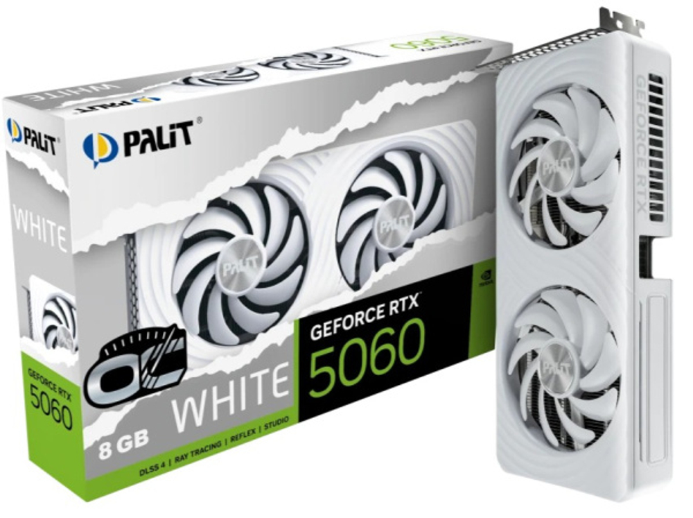 Видеокарта Palit GeForce RTX 5060 WHITE OC (NE75060U19P1-GB2063M)