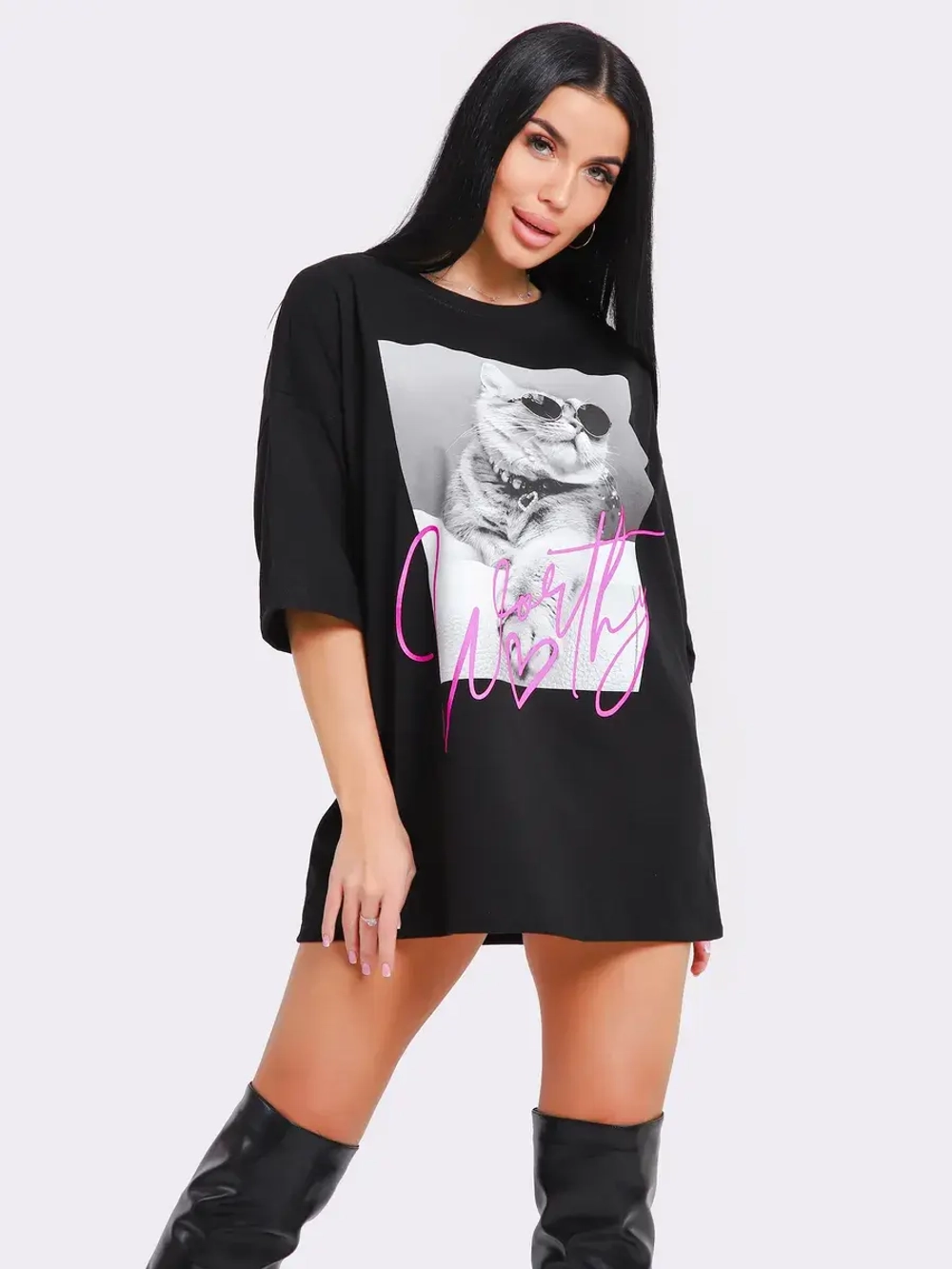 Футболка женская оверсайз принт