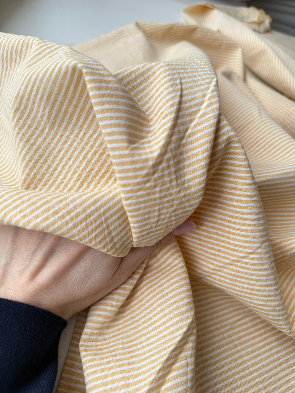 Вареный хлопок 250см. Желтая полоска