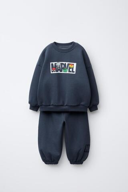 ZARA КОМПЛЕКТ ДЖОГГЕРОВ: ТОЛСТОВКА И БРЮКИ «МСТИТЕЛИ» © MARVEL, СИНИЙ