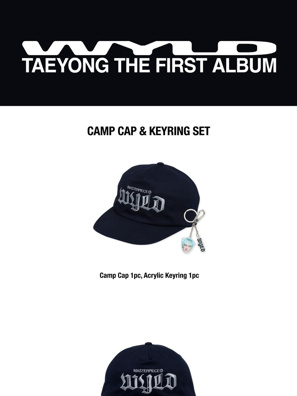 (ПРЕДЗАКАЗ) товары TAEYONG - WYLD 1st ALBUM OFFICIAL MD CAMP CAP & KEYRING SET